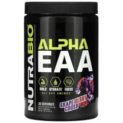 NutraBio, Alpha EAA, незаменимые аминокислоты, со вкусом винограда и ягод, 444 г (0,98 фунта)